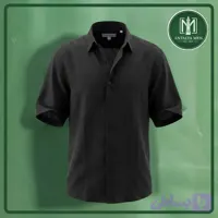 پیراهن آستین کوتاه مردانه مشکی Zara | پارچه تابستانه