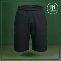شلوارک نخی دوپوسته مردانه مشکی فول کش