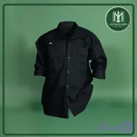 پیراهن کتان زاپ‌دار مردانه مشکی – وارداتی