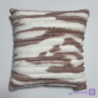 کاور کوسن مربعی خز استریپ ، طرح راه‌راه مخملی نرم در ابعاد ۴۵×۴۵ با زیپ مخفی