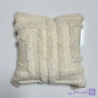کاور کوسن مربعی کنفی پانچ‌دوزی شده ، طراحی خاص با زیپ مخفی در ابعاد ۴۵×۴۵