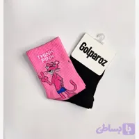 جوراب نیم ساق پلنگ صورتی