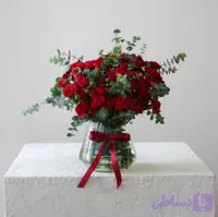 گلدان شیشه‌ای مینیمال رز مینیاتوری قرمز مدل بابوس کد 11520