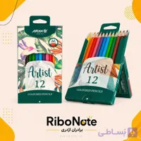 مداد رنگی ۱۲ رنگ آریا مدل آرتیست | مداد رنگی حرفه‌ای با کیفیت بالا برای طراحی و نقاشی