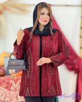 کت زنانه گلاره مخمل خارجی نگین‌ دار با کیفیت اعلا