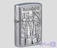 فندک زیپو اصلی کد Zippo Lighter 49298 207 SALOON SKULL EMBLEM
