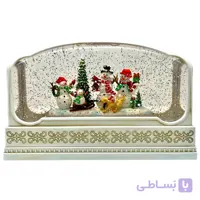 گوی موزیکال مدل پمپی لایت باکس آکواریومی طرح قصر آدم برفی و کریسمس کد P4188