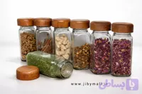 جا ادویه مکارتی درب چوبی با سری نمک پاش