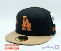 کلاه بک فیت نیو ارا مشکی نارنجی LA | سری 59 fifty