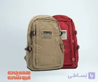 کوله پشتی دانشجویی دخترانه CLBD Fashions | طرح مینیمال کرم و زرشکی