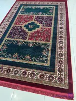 فرش ماشینی کاشان زمینه سبز کد طرح 4116