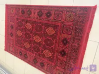 فرش ماشینی زمینه لاکی طرح خشتی ویژه کد 4125