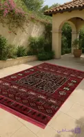 فرش ماشینی کاشان طرح سنتی زمینه زرشکی کد طرح 4111