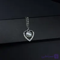 پلاک قلب مرواریدی نقره ای
