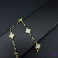 دستبند ونکلیف طلایی سفید گل ریز