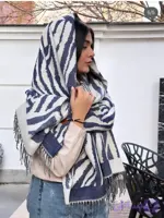 شال موهر طرح زبرا (کد 3DD4E)