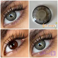 لنز رنگی طوسی عسلی با ته مایه سبز کد 5992