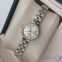 ساعت زنانه سیکو مدل ریولی دو رنگ صفحه سفید نگین دار