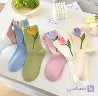 جوراب ساقدار زنانه گل لاله دار