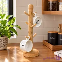 استند آویز فنجان و شات چوبی