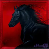 تابلو نقاشی، تابلو نقاشی میکس مدیا طرح اسب