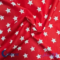 پارچه ملحفه‌ای قرمز طرح ستاره سفید