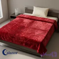 پتو گلبافت دو نفره قرمز گل برجسته