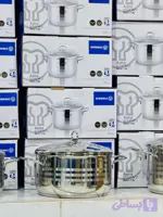 قابلمه استیل کرکماز مدل Astra، کفه دوجداره، پایه Solar Base، مناسب اجاق گاز و اجاق القایی سایز 24