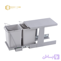 سطل زباله دو مخزن کوچک درب بازشو آدلان مدل آکو کد 815