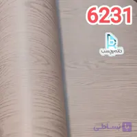 برچسب کابینت طرح چوب کد 6231 سفید و نقره ای ضخیم با پوشانندگی بالا