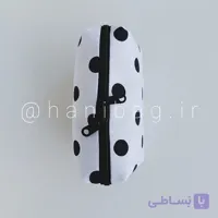 کیف آرایش سفید مدل نقطه دار
