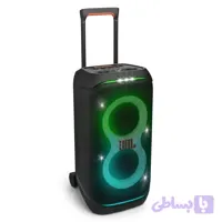 اسپیکر چمدانی جی بی ال مدل PartyBox Stage 320، با اتصال بی‌سیم و باسیم، توان خروجی 240 وات و نور RGB