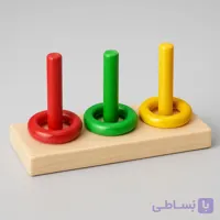 بازی فکری ۳ ستون مخصوص طوطی‌سانان با بدنه چوب روسی