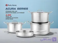 سرویس قابلمه استیل براق ۷ پارچه پارلا هوم Acura A-210 | کیفیت بالا و لوکس