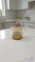 قوری پیرکس شامپاینی خطی عسلی