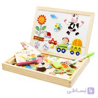 تخته چوبی دو طرفه و پازل مگنتی GreenToys