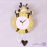 ساعت نمدی اتاق کودک زرافه لیمویی