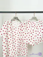 ست تیشرت و شورتک موسلین خارجی دولایه فری سایز تا ۴۶