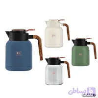 فلاسک تمام استیل دسته طرح چوب محصول zio فوق العاده رنگ بدنه سیلیکونی نسوز