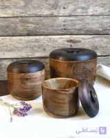 بانکه چوبی گردو (ست سه تایی و تکی) کد ۰۷