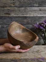کاسه چوبی مینیمال مدل روستیک