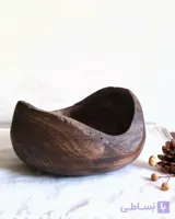 کاسه چوبی گردو روستیک مدل دایان
