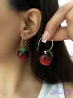گوشواره گیلاس طرح برگ