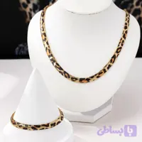 ست دستبند و گردنبند هرینگبون طرح پلنگی کره ای