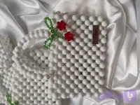 کیف گیلاسی دخترانه مروارید بافی