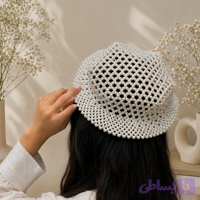 کلاه مروارید بافی زنانه
