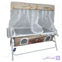 گهواره نوزاد شادی مدل باغ وحش طوسی