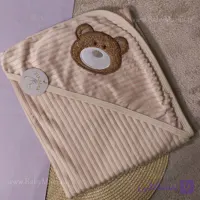 پتوی مخمل دورپیچ گلدوزی خرس