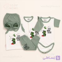ست ۵ تیکه نوزادی چاپی ماه و ستاره