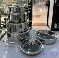 خريد قسطی سرويس قابلمه دو طرف ليزري ١٢ پارچه بیدستون قابلمه ٣٢
